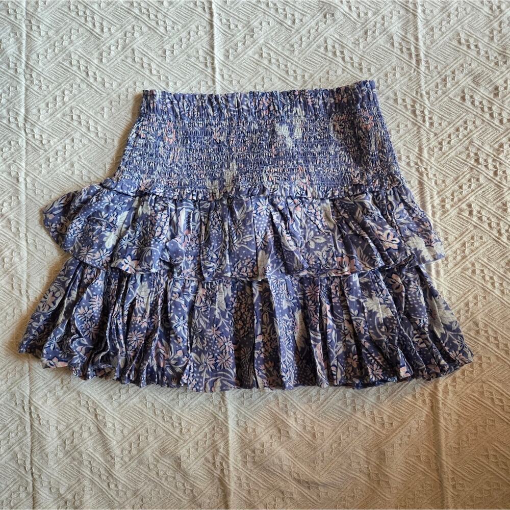 Sundry Wild Floral Tiered Ruffled Mini skirt Coquette Fairycore Romantic Garden - Picture 8 of 8